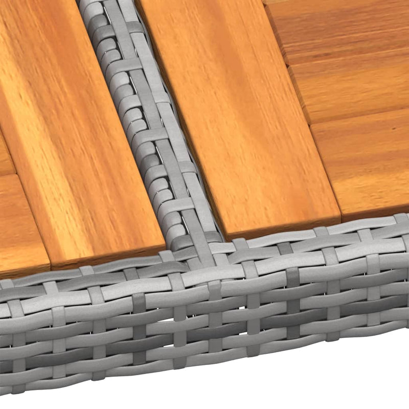 vidaXL szürke akácfa és polyrattan kerti asztal 200 x 150 x 75 cm