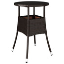 vidaXL barna polyrattan és edzett üveg kerti asztal Ø60 x 75 cm
