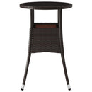 vidaXL barna polyrattan és edzett üveg kerti asztal Ø60 x 75 cm