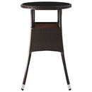 vidaXL barna polyrattan és edzett üveg kerti asztal Ø60 x 75 cm