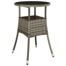 vidaXL szürke polyrattan és edzett üveg kerti asztal Ø60 x 75 cm