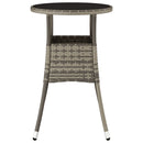 vidaXL szürke polyrattan és edzett üveg kerti asztal Ø60 x 75 cm