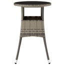 vidaXL szürke polyrattan és edzett üveg kerti asztal Ø60 x 75 cm