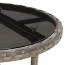 vidaXL szürke polyrattan és edzett üveg kerti asztal Ø60 x 75 cm