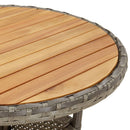 vidaXL szürke akácfa és polyrattan kerti asztal Ø60 x 75 cm