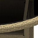 vidaXL bézs polyrattan és edzett üveg kerti asztal Ø80 x 75 cm