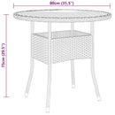 vidaXL fekete akácfa és polyrattan kerti asztal Ø80 x 75 cm