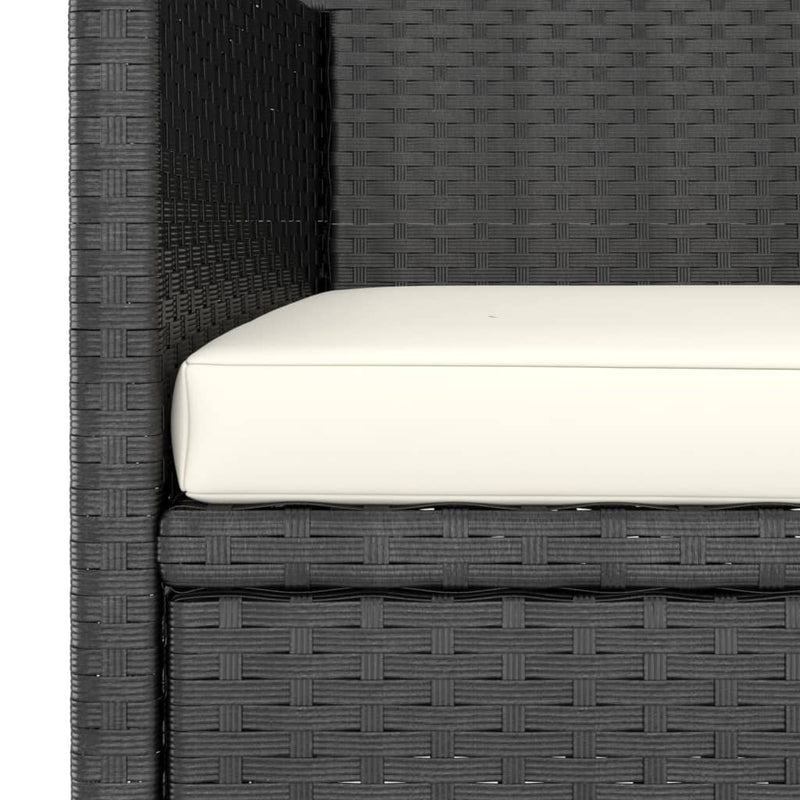 vidaXL 4 részes fekete kerti polyrattan szék- és zsámolyszett