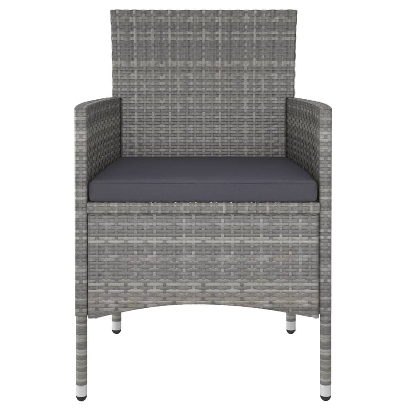 vidaXL 4 részes szürke kerti polyrattan szék- és zsámolyszett