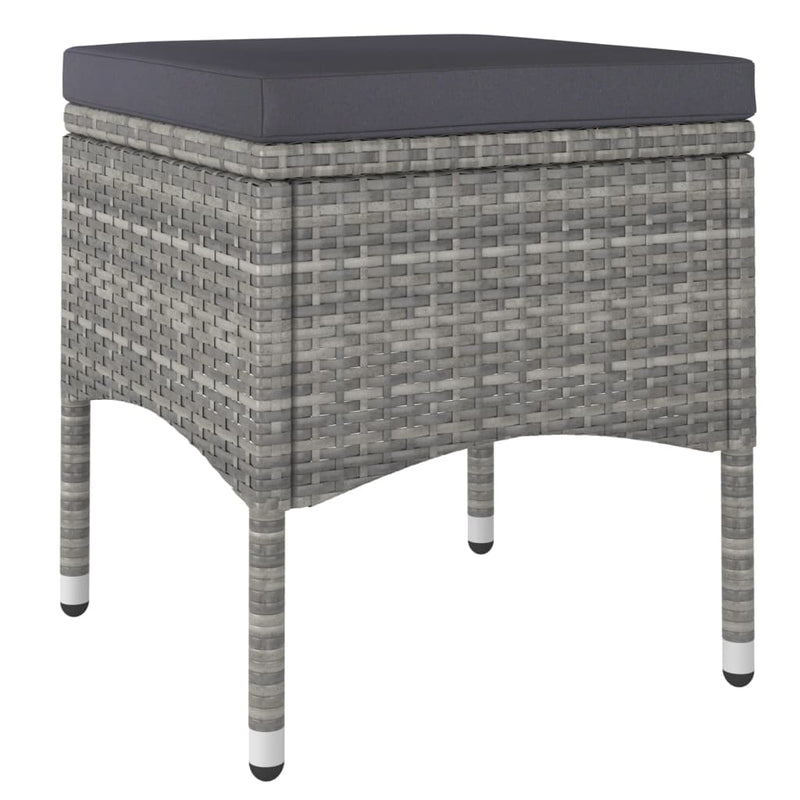 vidaXL 4 részes szürke kerti polyrattan szék- és zsámolyszett