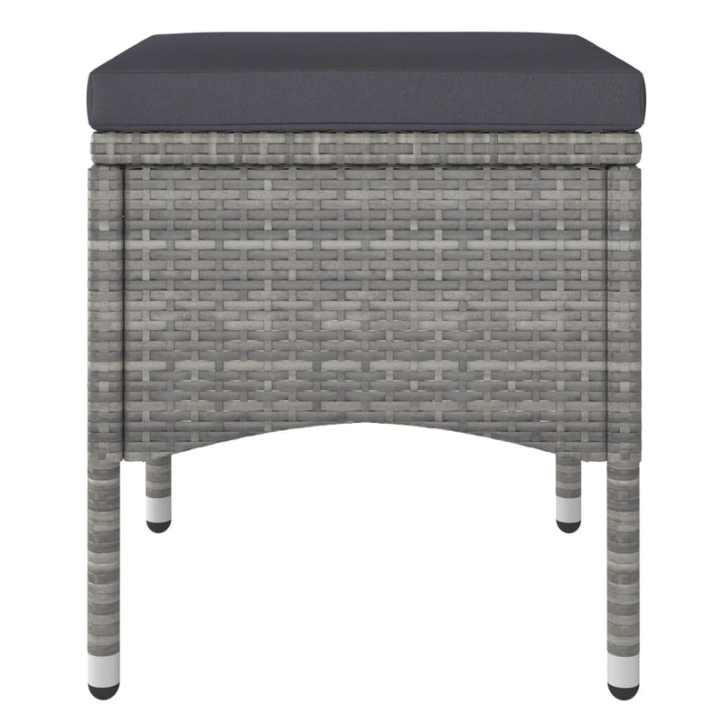 vidaXL 4 részes szürke kerti polyrattan szék- és zsámolyszett