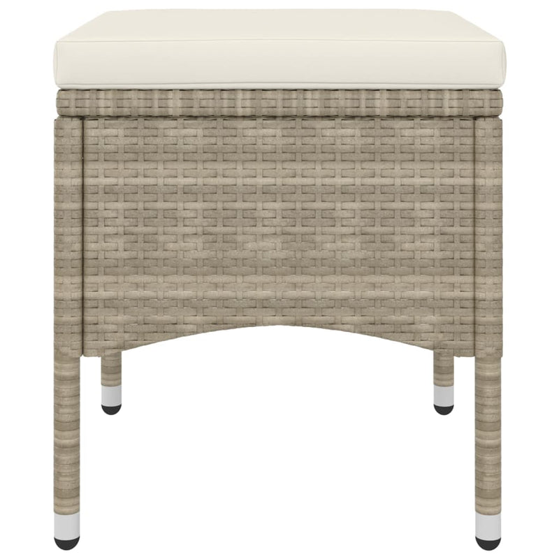 vidaXL 4 részes bézs kerti polyrattan szék- és zsámolyszett