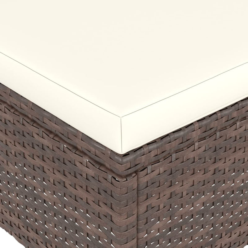 vidaXL 4 részes barna kerti polyrattan szék- és zsámolyszett