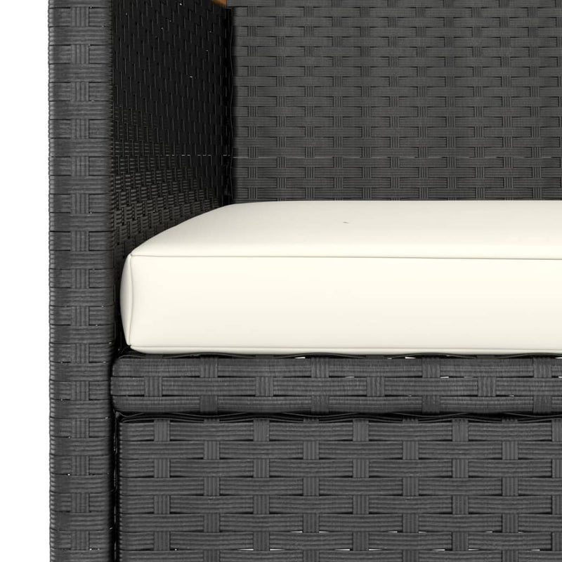 vidaXL 4 részes fekete polyrattan kerti szék- és zsámolyszett