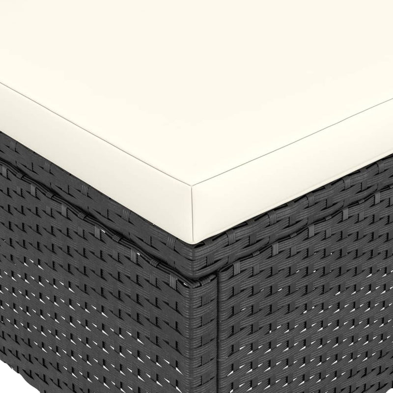 vidaXL 4 részes fekete polyrattan kerti szék- és zsámolyszett