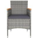 vidaXL 4 részes szürke kerti polyrattan szék- és zsámolyszett