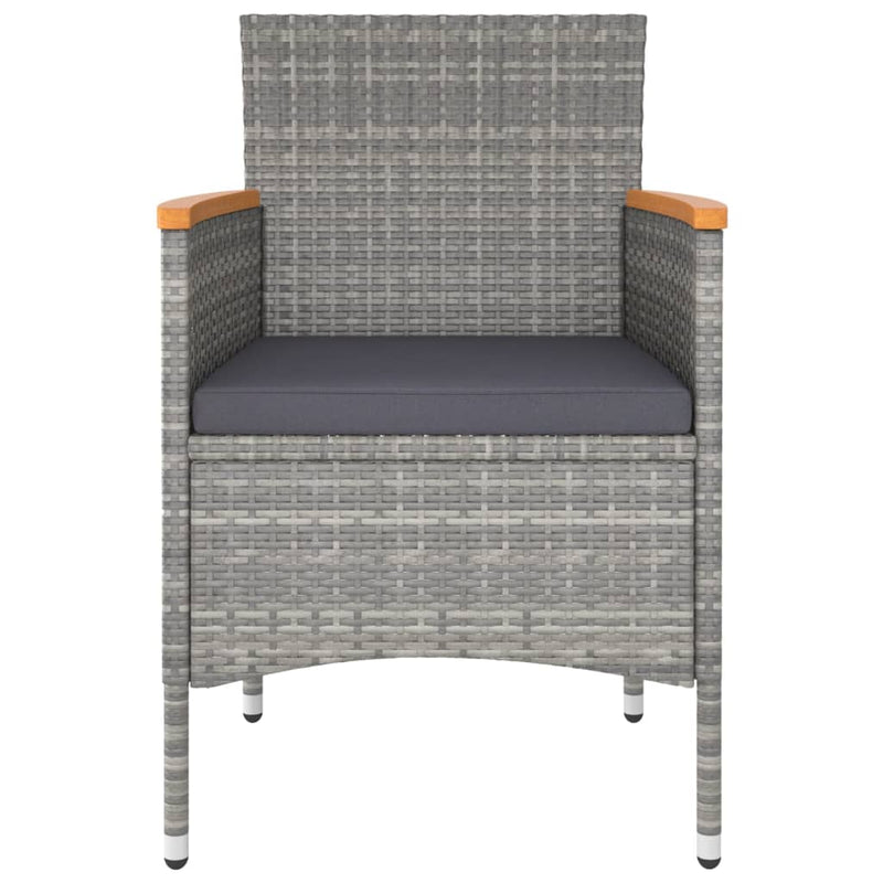 vidaXL 4 részes szürke kerti polyrattan szék- és zsámolyszett