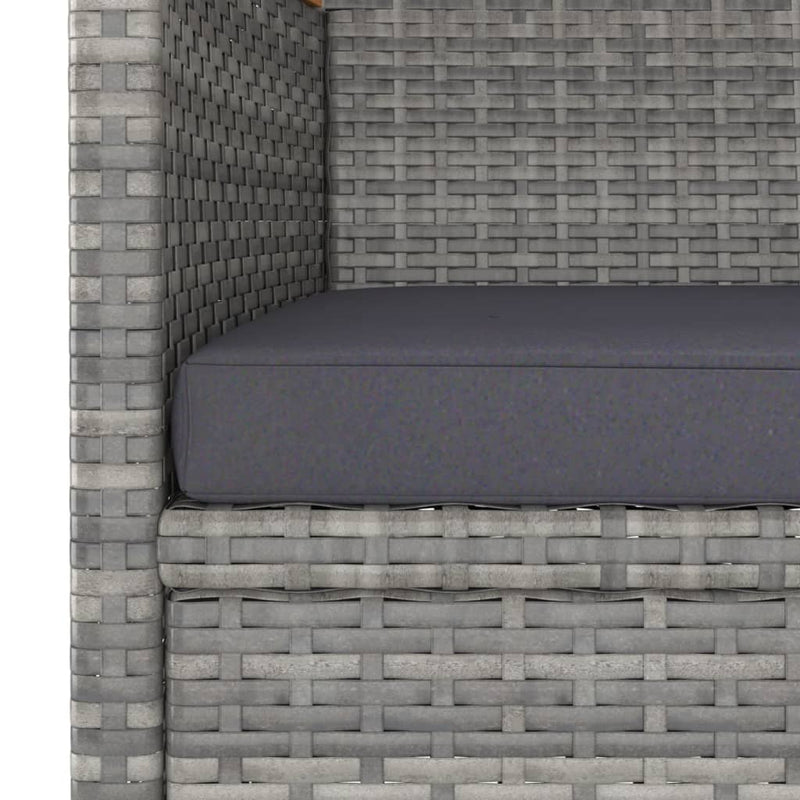 vidaXL 4 részes szürke kerti polyrattan szék- és zsámolyszett