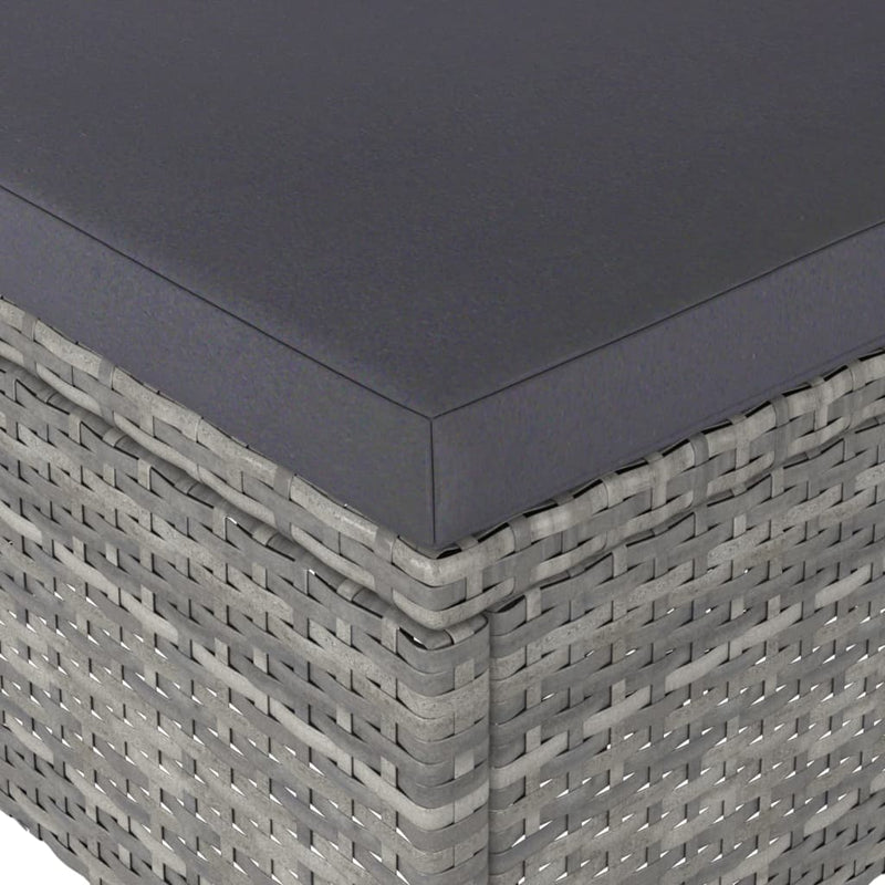 vidaXL 4 részes szürke kerti polyrattan szék- és zsámolyszett