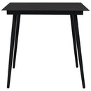 vidaXL fekete acél és üveg kerti étkezőasztal 80 x 80 x 74 cm