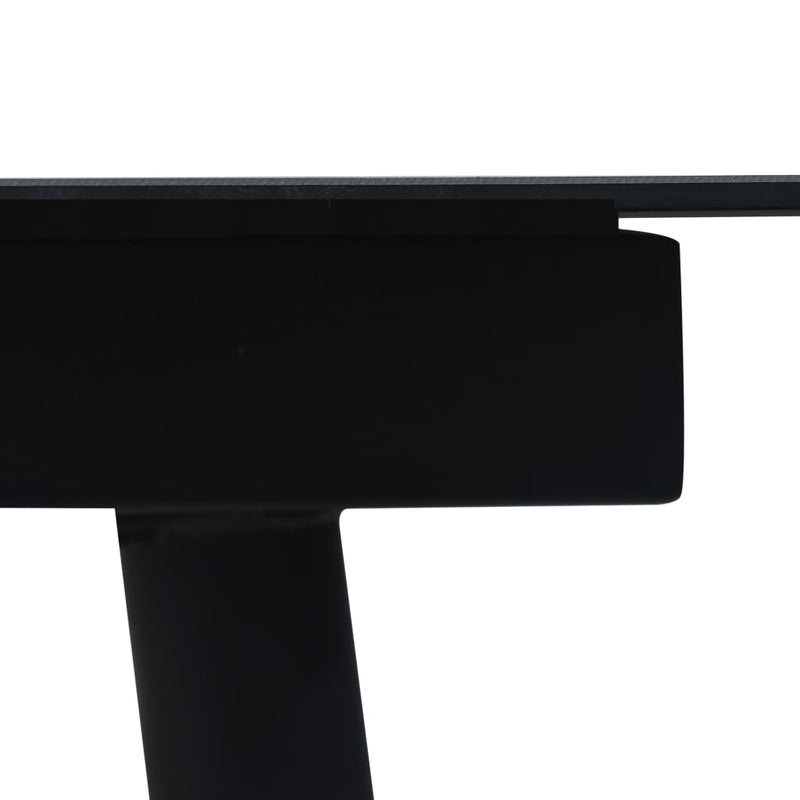 vidaXL fekete acél és üveg kerti étkezőasztal 150 x 80 x 74 cm