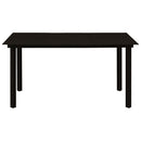 vidaXL fekete acél és üveg kerti étkezőasztal 150 x 80 x 74 cm
