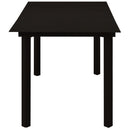 vidaXL fekete acél és üveg kerti étkezőasztal 150 x 80 x 74 cm
