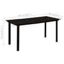 vidaXL fekete acél és üveg kerti étkezőasztal 150 x 80 x 74 cm