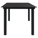 vidaXL fekete acél és üveg kerti étkezőasztal 190 x 90 x 74 cm