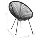 vidaXL 2 db fekete rattan kerti kagylószék