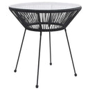 vidaXL fekete rattan és üveg kerti étkezőasztal Ø70 x 74 cm