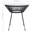vidaXL fekete rattan és üveg kerti étkezőasztal Ø70 x 74 cm