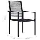 vidaXL 2 db fekete PVC rattan kerti szék