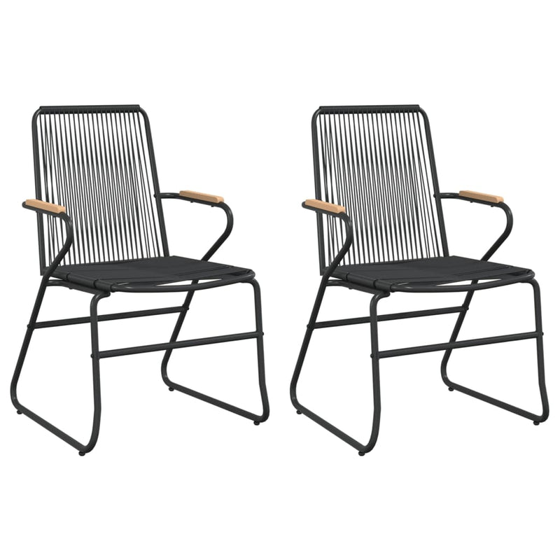 vidaXL 2 db fekete PVC rattan kerti szék 58 x 59 x 85,5 cm