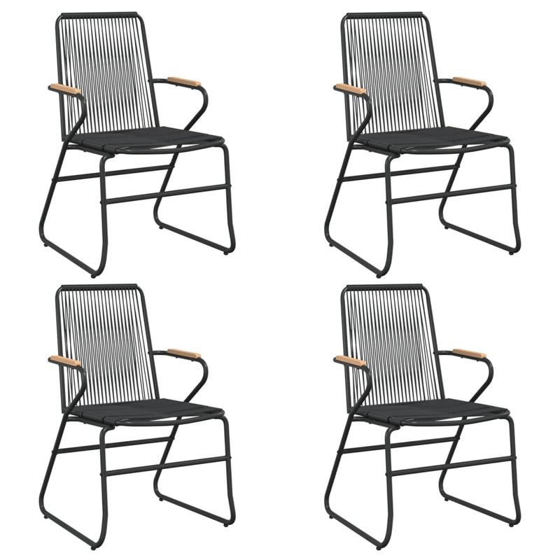 vidaXL 4 db fekete PVC rattan kerti szék 58 x 59 x 85,5 cm