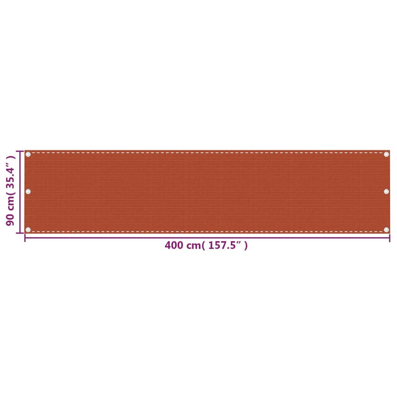 vidaXL narancssárga HDPE erkélyparaván 90 x 400 cm