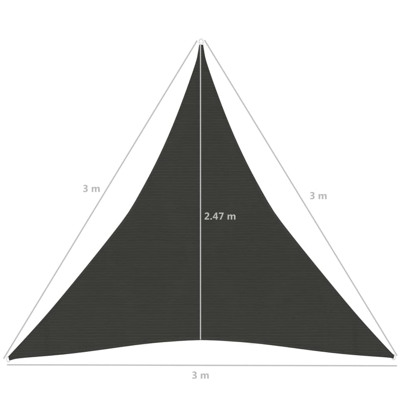 vidaXL antracitszürke HDPE napvitorla 160 g/m² 3 x 3 x 3 m