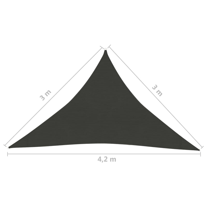 vidaXL antracitszürke HDPE napvitorla 160 g/m² 3 x 3 x 4,2 m