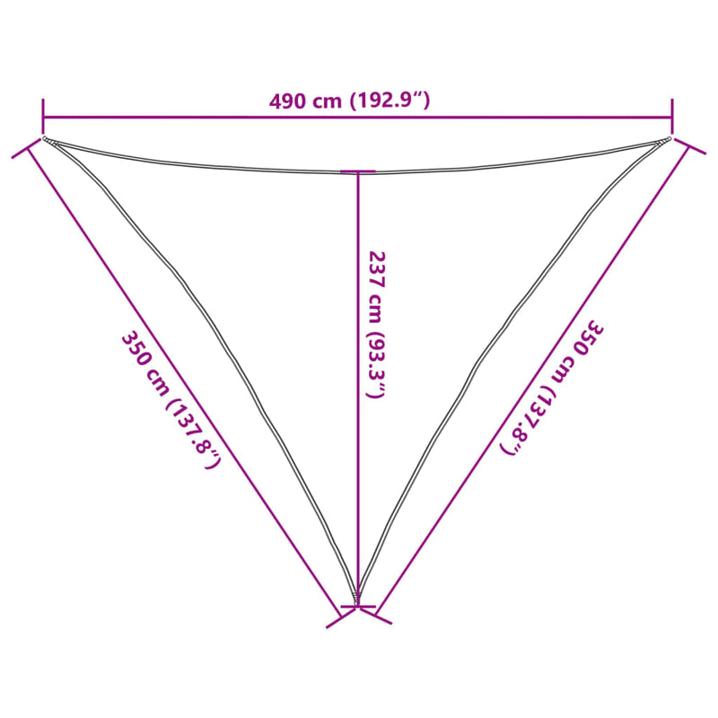 vidaXL antracitszürke HDPE napvitorla 160 g/m² 3,5 x 3,5 x 4,9 m