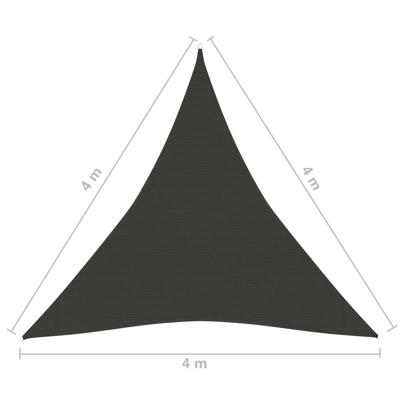 vidaXL antracitszürke HDPE napvitorla 160 g/m² 4 x 4 x 4 m