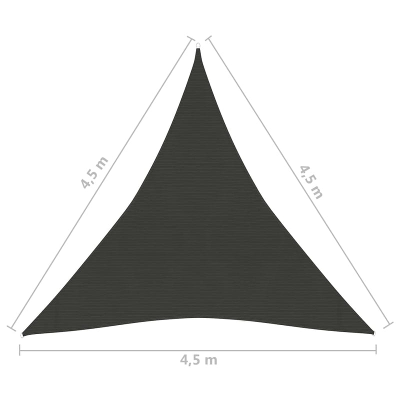 vidaXL antracitszürke HDPE napvitorla 160 g/m² 4,5 x 4,5 x 4,5 m