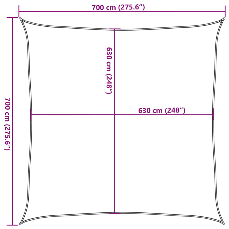vidaXL bézs HDPE napvitorla 160 g/m² 7 x 7 m