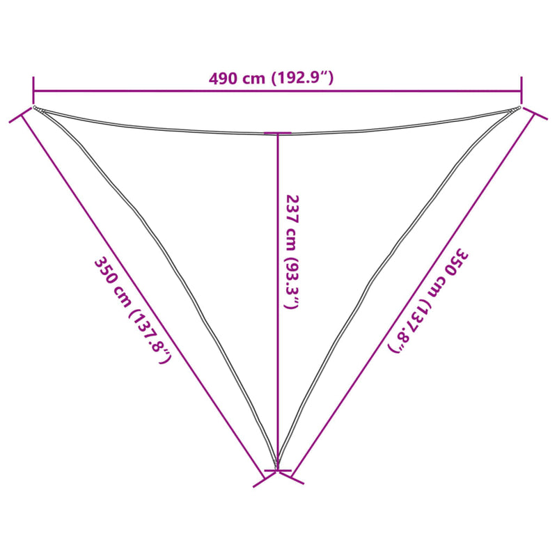 vidaXL bézs HDPE napvitorla 160 g/m² 3,5 x 3,5 x 4,9 m