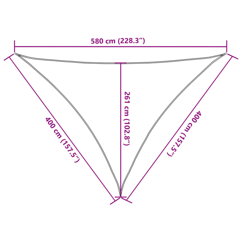 vidaXL bézs HDPE napvitorla 160 g/m² 4 x 4 x 5,8 m