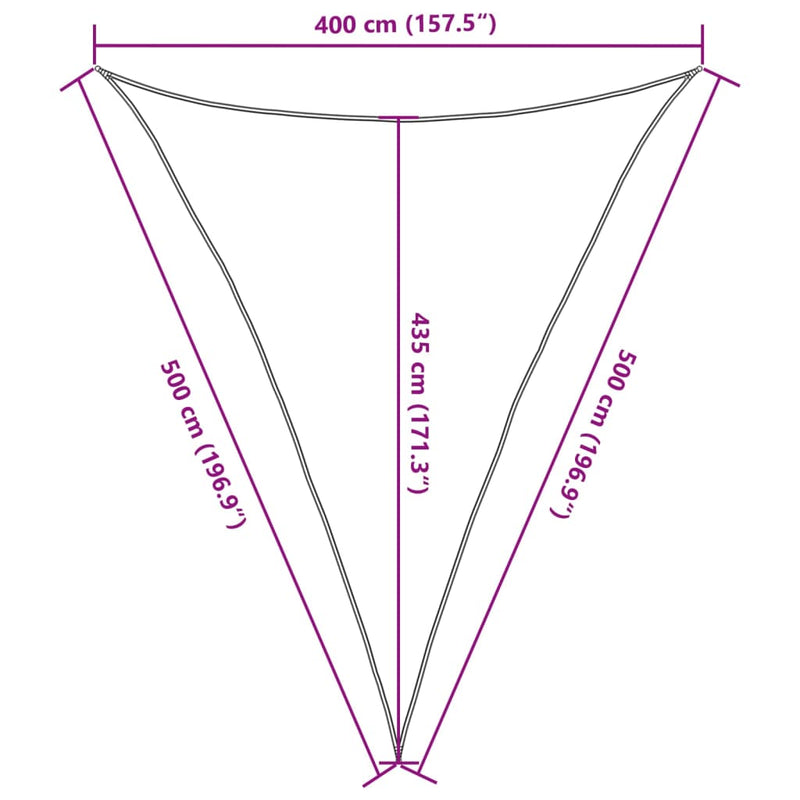 vidaXL bézs HDPE napvitorla 160 g/m² 4 x 5 x 5 m