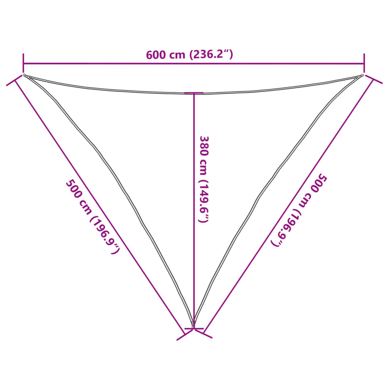 vidaXL bézs HDPE napvitorla 160 g/m² 5 x 5 x 6 m