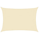 vidaXL krémszínű HDPE napvitorla 160 g/m² 3 x 5 m