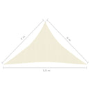 vidaXL krémszínű HDPE napvitorla 160 g/m² 4 x 4 x 5,8 m