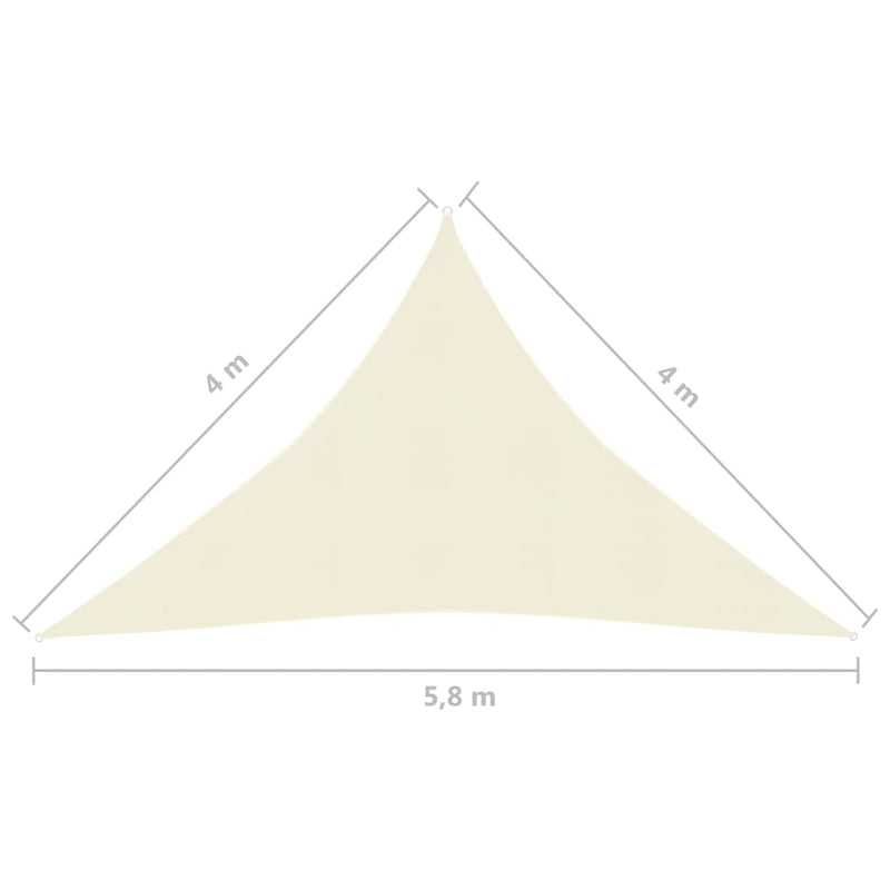 vidaXL krémszínű HDPE napvitorla 160 g/m² 4 x 4 x 5,8 m