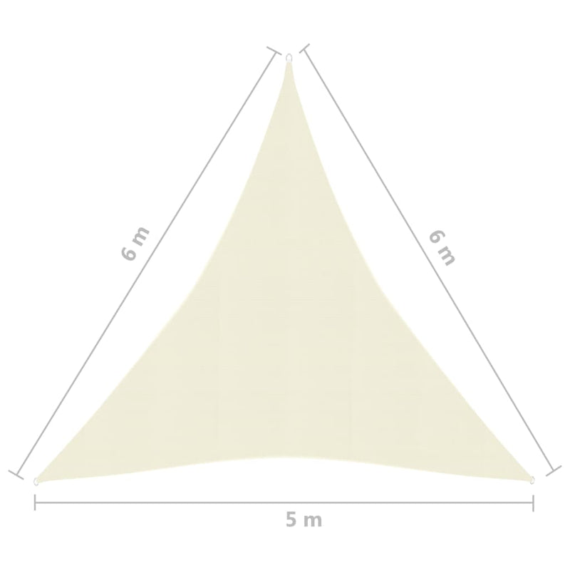 vidaXL krémszínű HDPE napvitorla 160 g/m² 5 x 6 x 6 m